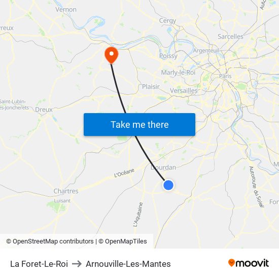 La Foret-Le-Roi to Arnouville-Les-Mantes map