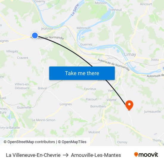 La Villeneuve-En-Chevrie to Arnouville-Les-Mantes map