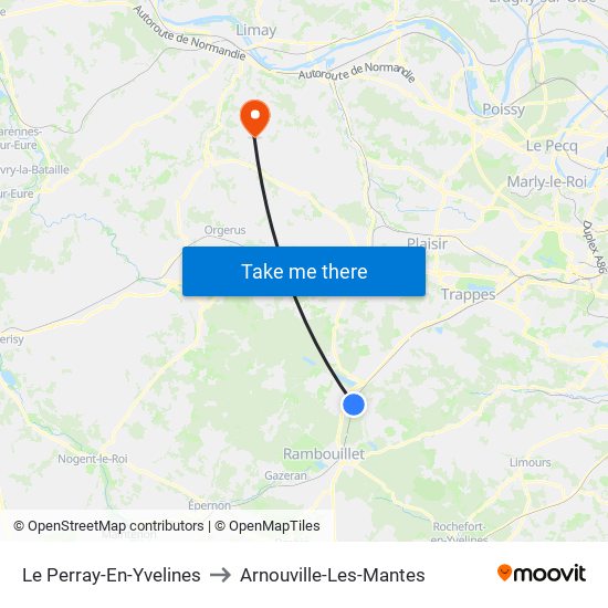 Le Perray-En-Yvelines to Arnouville-Les-Mantes map