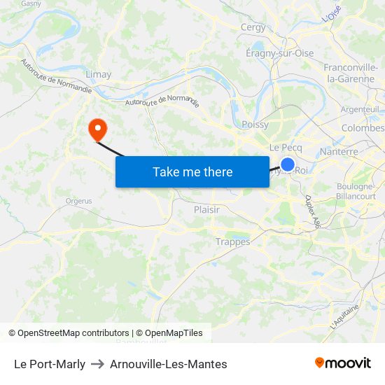 Le Port-Marly to Arnouville-Les-Mantes map