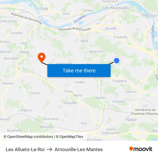 Les Alluets-Le-Roi to Arnouville-Les-Mantes map