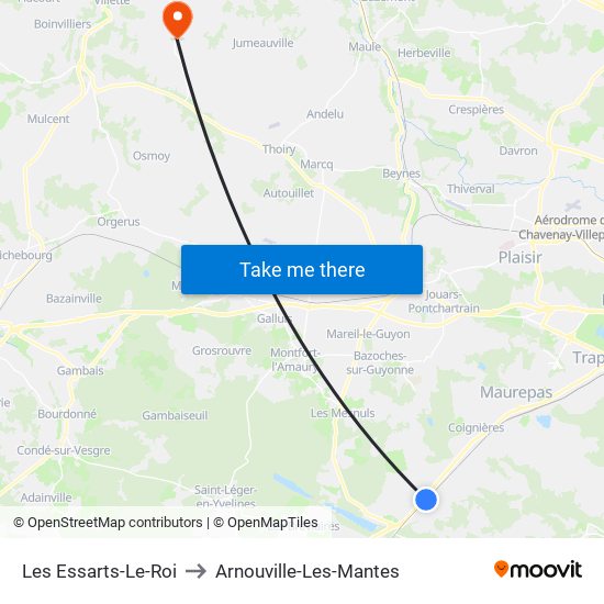 Les Essarts-Le-Roi to Arnouville-Les-Mantes map