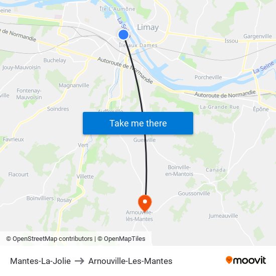 Mantes-La-Jolie to Arnouville-Les-Mantes map