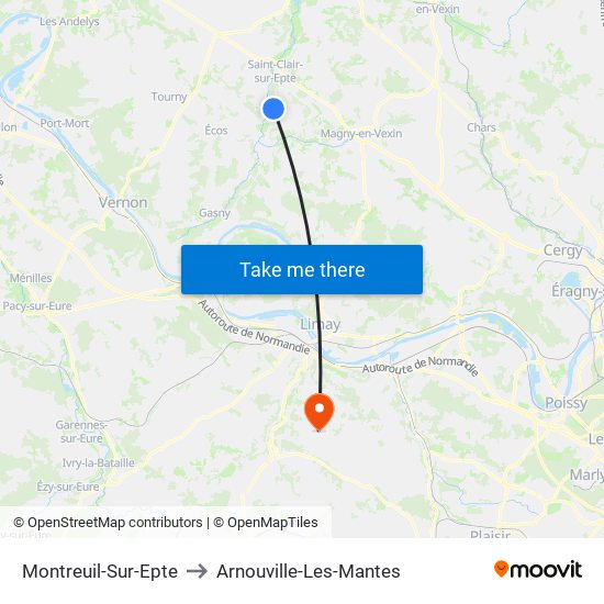 Montreuil-Sur-Epte to Arnouville-Les-Mantes map