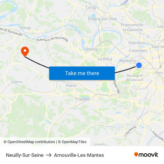 Neuilly-Sur-Seine to Arnouville-Les-Mantes map