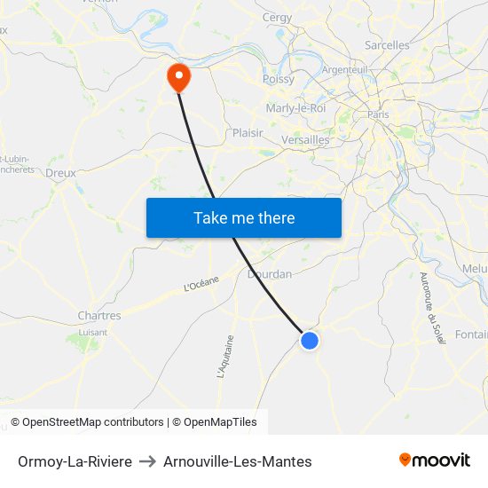 Ormoy-La-Riviere to Arnouville-Les-Mantes map