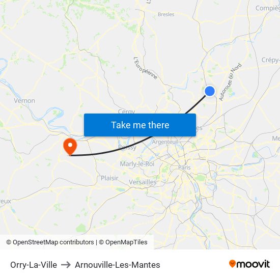 Orry-La-Ville to Arnouville-Les-Mantes map