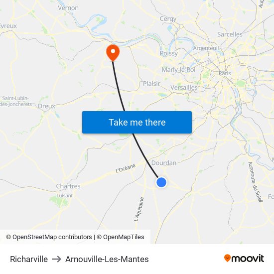 Richarville to Arnouville-Les-Mantes map