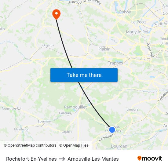 Rochefort-En-Yvelines to Arnouville-Les-Mantes map