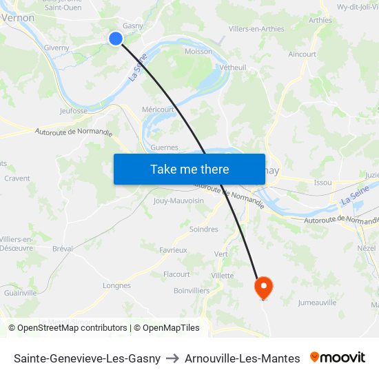 Sainte-Genevieve-Les-Gasny to Arnouville-Les-Mantes map