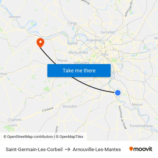 Saint-Germain-Les-Corbeil to Arnouville-Les-Mantes map