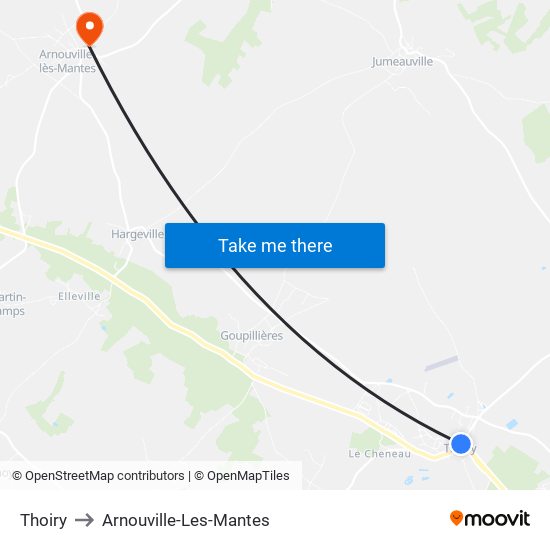 Thoiry to Arnouville-Les-Mantes map