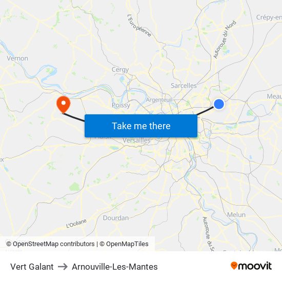 Vert Galant to Arnouville-Les-Mantes map