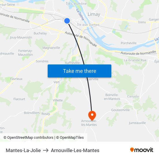 Mantes-La-Jolie to Arnouville-Les-Mantes map