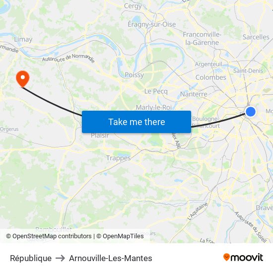 République to Arnouville-Les-Mantes map