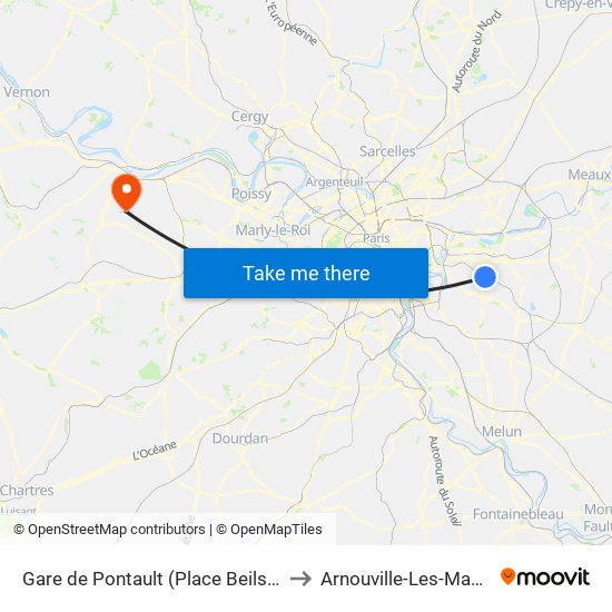 Place Beilstein to Arnouville-Les-Mantes map