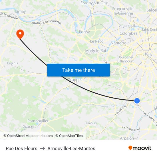 Rue Des Fleurs to Arnouville-Les-Mantes map