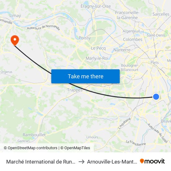 Marché International de Rungis to Arnouville-Les-Mantes map