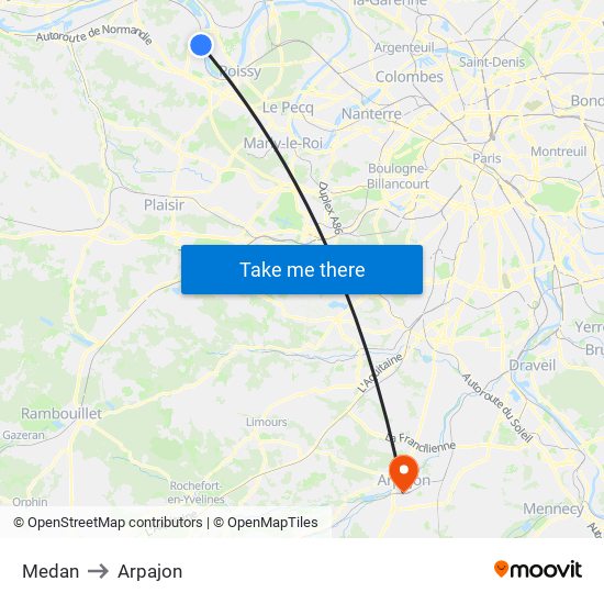 Medan to Arpajon map