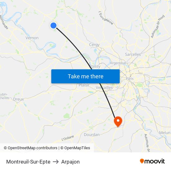 Montreuil-Sur-Epte to Arpajon map