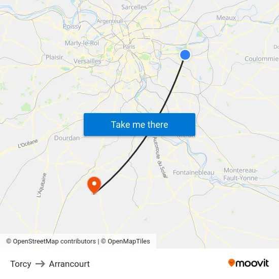 Torcy to Arrancourt map