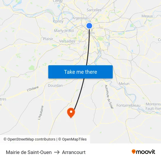 Mairie de Saint-Ouen to Arrancourt map