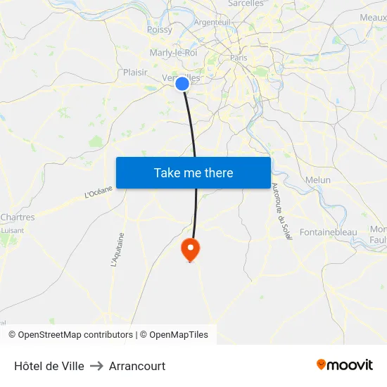Hôtel de Ville to Arrancourt map