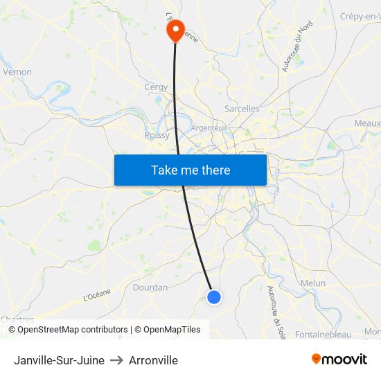 Janville-Sur-Juine to Arronville map