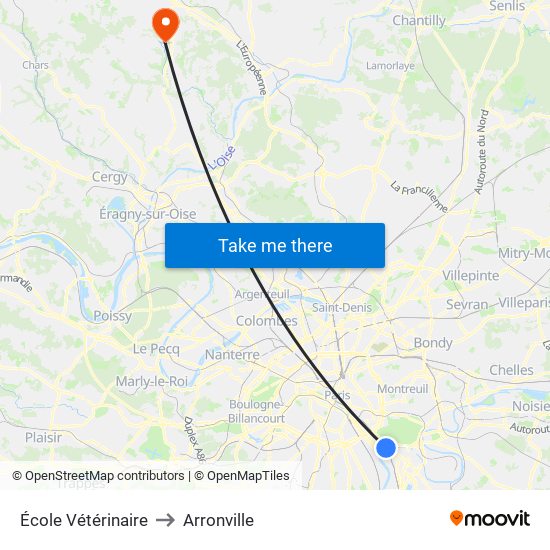 École Vétérinaire to Arronville map