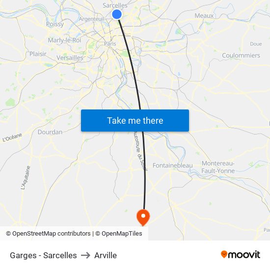 Garges - Sarcelles to Arville map