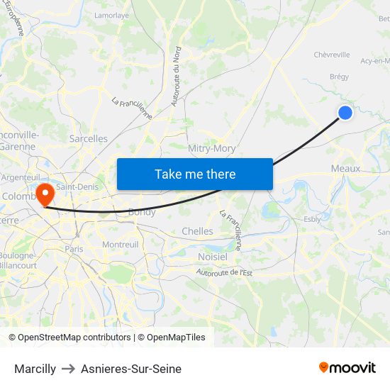 Marcilly to Asnieres-Sur-Seine map