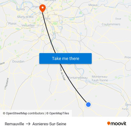 Remauville to Asnieres-Sur-Seine map