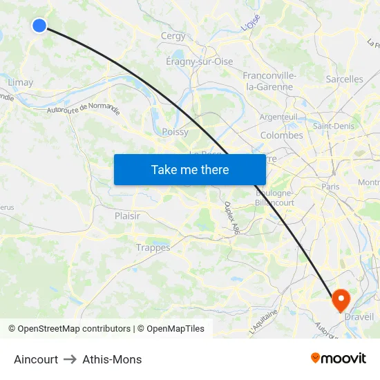 Aincourt to Athis-Mons map