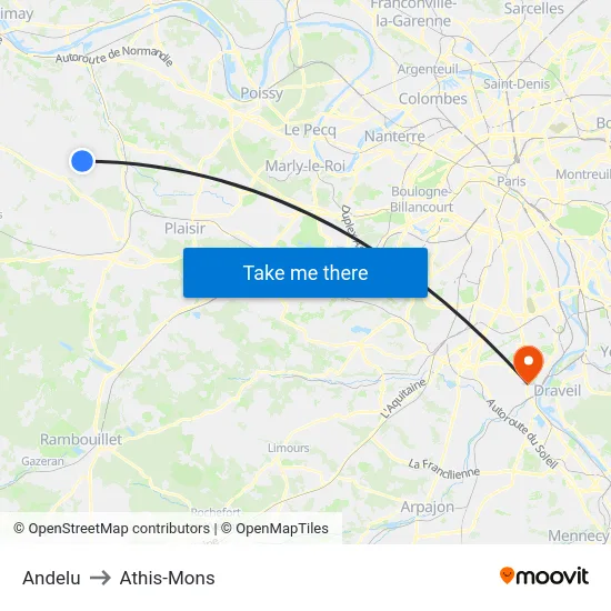 Andelu to Athis-Mons map