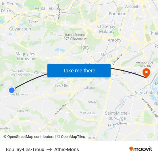 Boullay-Les-Troux to Athis-Mons map