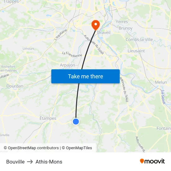 Bouville to Athis-Mons map