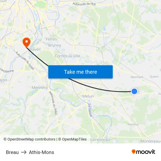 Breau to Athis-Mons map
