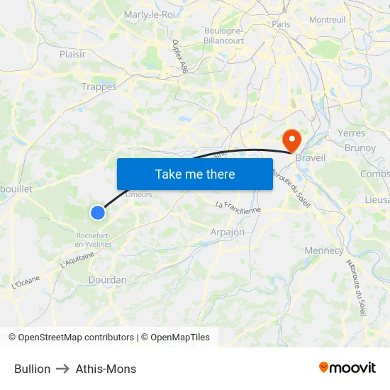 Bullion to Athis-Mons map