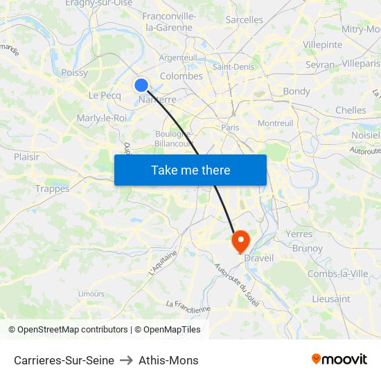 Carrieres-Sur-Seine to Athis-Mons map