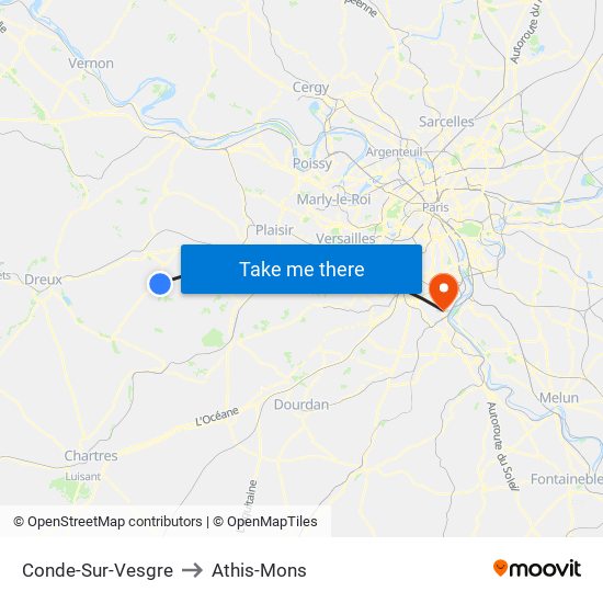 Conde-Sur-Vesgre to Athis-Mons map