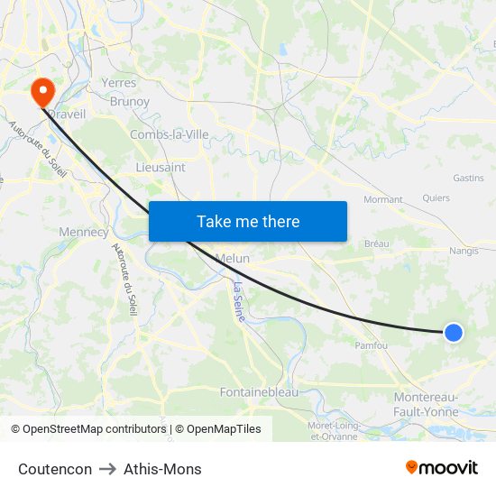 Coutencon to Athis-Mons map