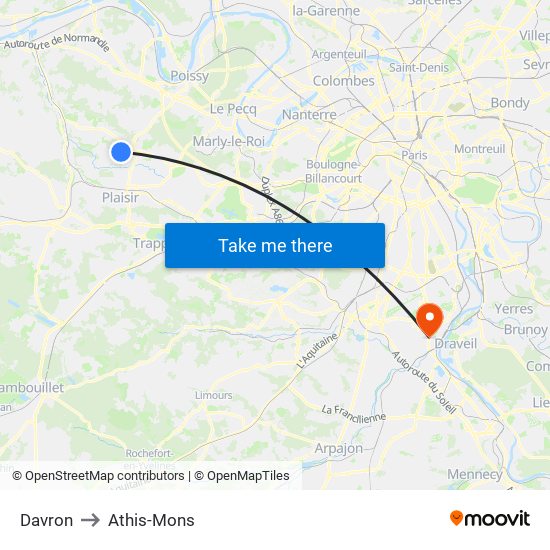 Davron to Athis-Mons map