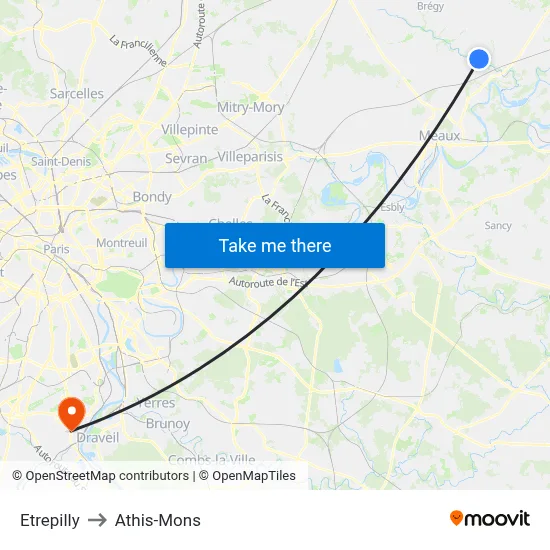 Etrepilly to Athis-Mons map