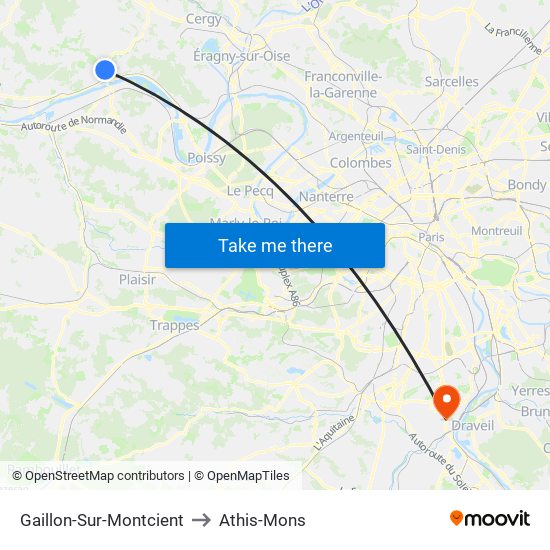 Gaillon-Sur-Montcient to Athis-Mons map