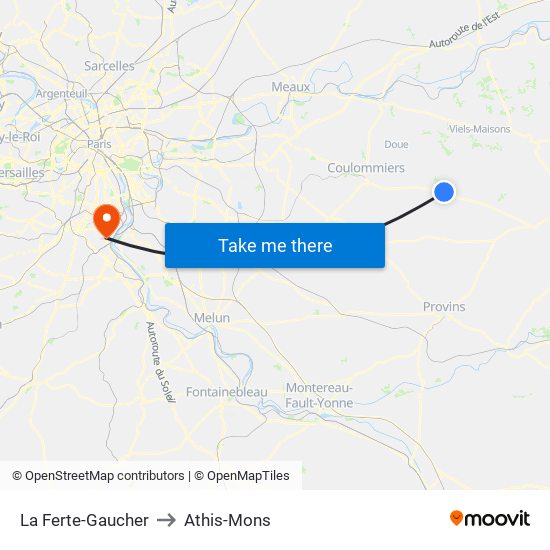 La Ferte-Gaucher to Athis-Mons map