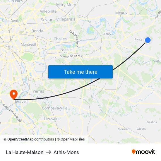 La Haute-Maison to Athis-Mons map