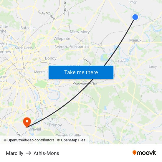 Marcilly to Athis-Mons map