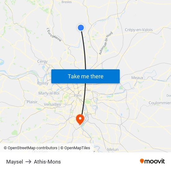 Maysel to Athis-Mons map