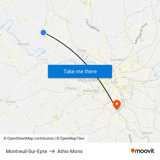 Montreuil-Sur-Epte to Athis-Mons map