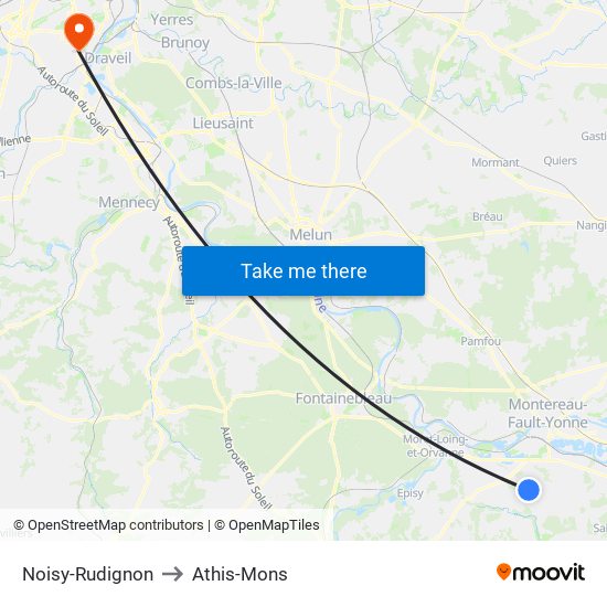 Noisy-Rudignon to Athis-Mons map